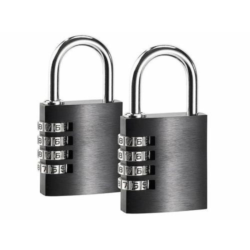 2 cadenas à code 4 chiffres - en aluminium - 38 mm