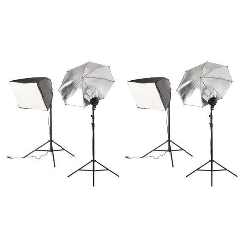 2 boîtes à lumière avec parapluie réflecteur