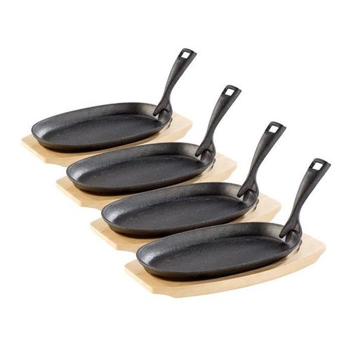 4 Plats En Fonte Avec Poignée Amovible - 24 Cm