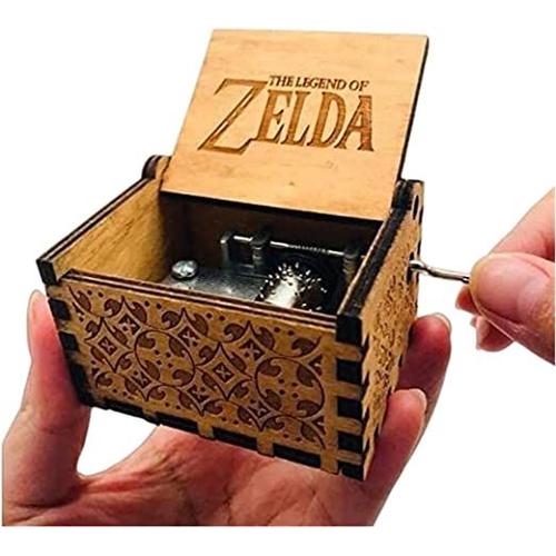 The Legend of Zelda Boîte à musique à manivelle en bois sculpté pour jouer  Zelda : Song of Storms from Ocarina of Time Marron