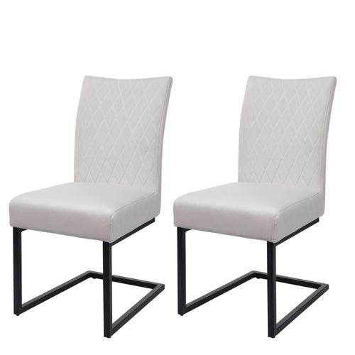 Lot De 2 Chaises Cantilever Hwc-L15, Chaise Visiteur Chaise De Conférence, Velours Acier Époxy   Crème-Beige