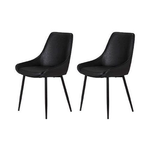 Lot De 2 Chaises Repas 48x55x84 Cm En Pu Noir - Ormoy