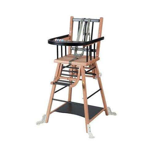 Chaise Haute Marcel Transformable Barreaux Hybride - Noir