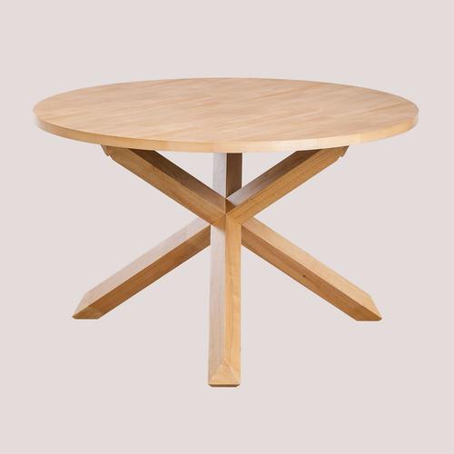 Table Ronde En Mdf Et Bois (Ø120 Cm) Mieren Bois Naturel