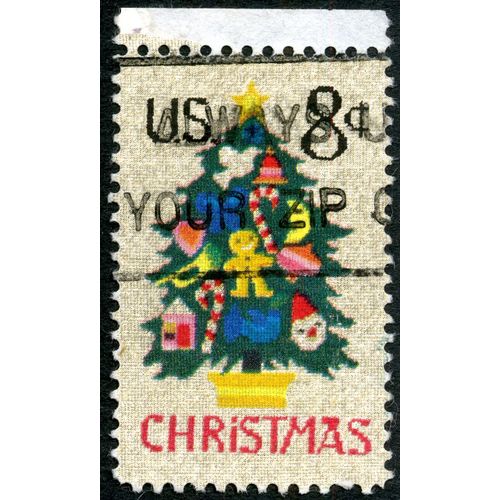 Timbre Oblitéré Us 8 C Christmas