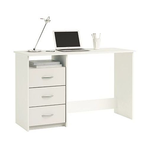 Bureau 1 Niche Et 3 Tiroirs Blanc