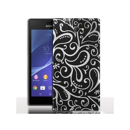 Coque Sony Xperia M2 Fleurs Noir Et Blanc / Collection Fleurs