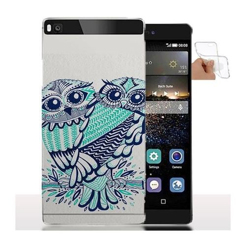 Coque Silicone Hiboux Turquoises Pour Huawei P8 Lite