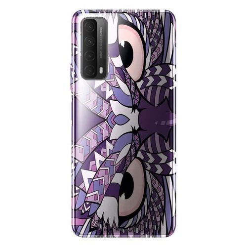 Coque Huawei P Smart 2021 Hibou Violet Azteque