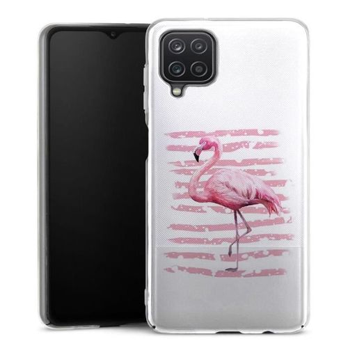 Coque Samsung Galaxy A12 Flamant Rose - Silicone - Animaux