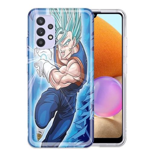 Coque Silicone Compatible Samsung Galaxy A32 4g Super Vegeta Bleu