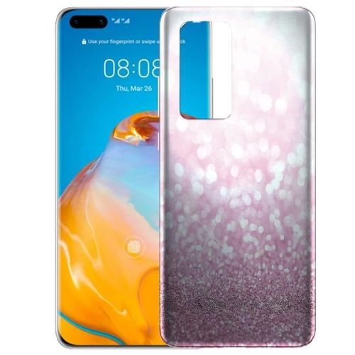 Coque Huawei P40 Pro Paillettes Roses, Motif Girly, En Silicone, Pare-Chocs Souple Compatible Téléphone Huawei P40 Pro