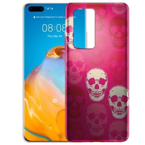 Coque Huawei P40 Pro Skull Rose, Coque Bumper En Silicone Motif Tete De Mort - Compatible Avec Huawei P40 Pro