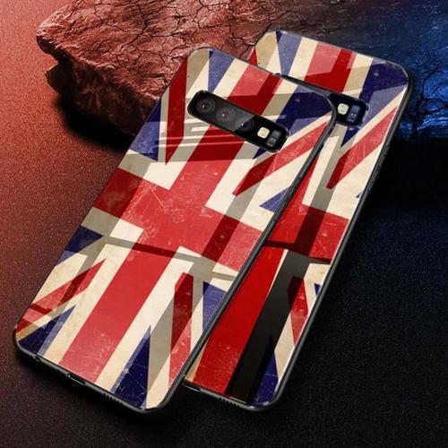 Coque Drapeau Union Jack Samsung S10 Plus / Verre Trempé / Bumper Tpu Motif Anglais / Desing Grande Bretagne/ Compatible Galaxy S10+