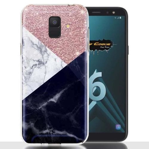 Coque Samsung Galaxy A6 2018 Marbre Strass Rose