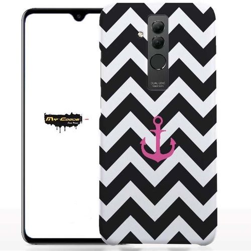 Coque Huawei Mate 20 Lite Ancre Marine Rose - Housse Souple Zig Zag