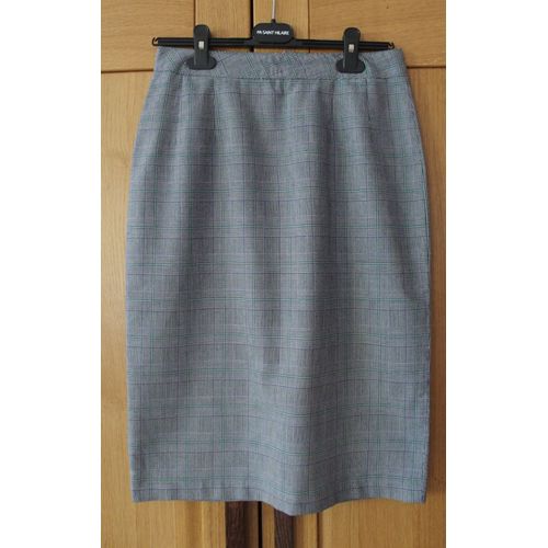 Jupe Droite Mi Longue Taille 42 Carreaux