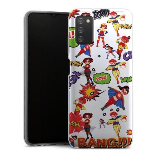 Coque Silicone Compatible Telephone Samsung Galaxy A03s Super Hero Blanc