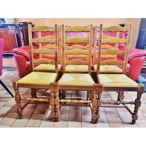 6 Chaises Couleur De La Paille: Jaune Très Clair.