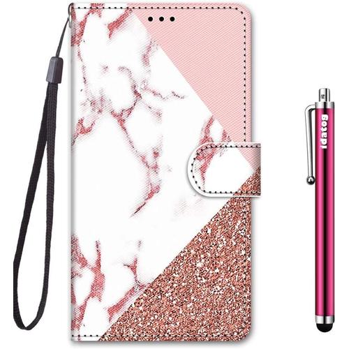 Coque Pour Nokia 5, Portefeuille Flip Clapet Case Support Pliable Cuir Pu Etui Cover Pattern Couleur Design [Fermeture Magnétique] Pour Bumper 360 Degres Incassable Antichoc (Marbre)