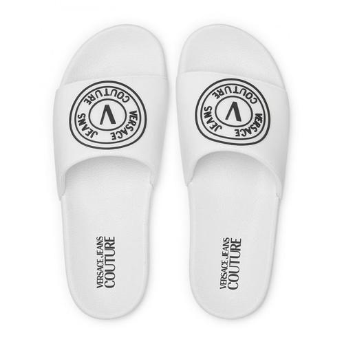 Claquettes Versace Jeans Couture Blanche 74ya3sq3 Zs192 003 Fondo Slides Dis. Sq3