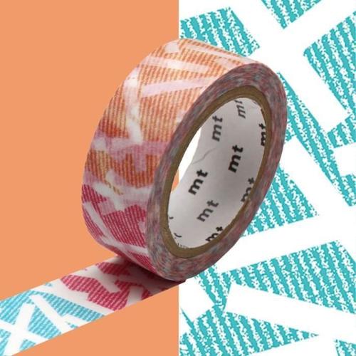 Masking Tape Motifs Bâtonnets Bleu Et Rose - 1,5 Cm X 7 M