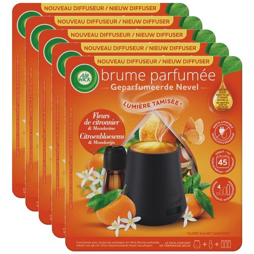 Air Wick Lot De 5 Diffuseurs Huiles Essentielles Brume Parfum¿E Citronnier Diffuseur + 1 Recharge 