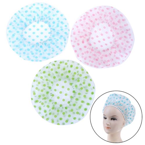 Bonnet De Bain Élastique Épais Pour Femmes, Produit De Salle De Bain, Bonnet De Douche Imperméable À Pois, 3 Couleurs, 1 Pièce 
