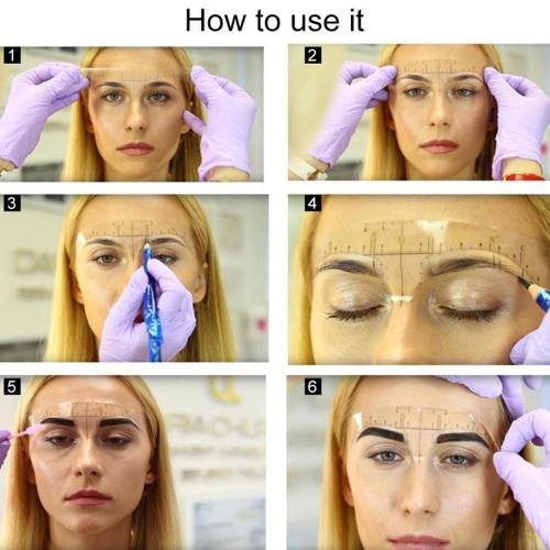 Accessoires De Microblading Maquillage Permanent Précis, Mise En Forme Des Sourcils Pour Microblading Outils Mesure Autocollant Règle 3d Eye Br M1f1 