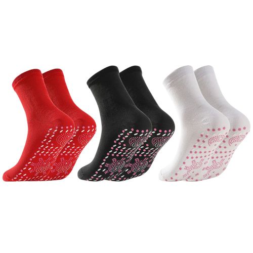 Chaussettes Auto-Chauffantes En Coton Pour Hommes Et Femmes, 3/1 Paires, Thérapie Magnétique À La Tourmaline, Soulagement De La Douleur, Chaussettes De Soins De Santé 