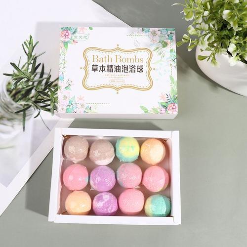 Bombe De Bain Biologique 12 Pièces, Ensemble Cadeau, Mini Bombe De Bain Naturelle Faite À La Main, Spa, Riche En Huiles Essentielles Pour Hydrater Les Parfums De La Peau 