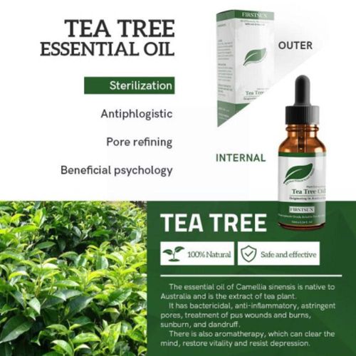 Huile Essentielle Pure D'arbre À Thé, Soin Du Visage, Traitement De L'huile Corporelle, Massage Des Cicatrices, Taches D'acné, Dissolvant Des Points Noirs, Relaxation G4l1 