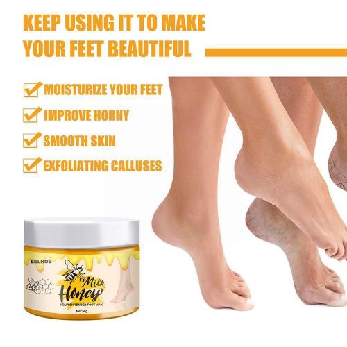 Masque Pour Les Pieds Au Miel Au Lait, Exfoliant, Dissolvant Pour Peaux Mortes, Anti-Âge Pour Pédicure, Anti-Fissure, Soins Des Pieds, 50g, F9a0 