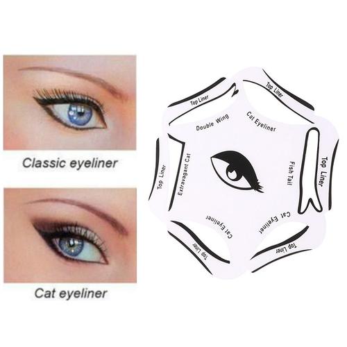 Pochoirs Pour Eyeliner 6 En 1, 1 Pièce, Modèle D'ombre À Paupières, Crayon Pour Les Yeux, Outil Rapide, Modèle De Maquillage 