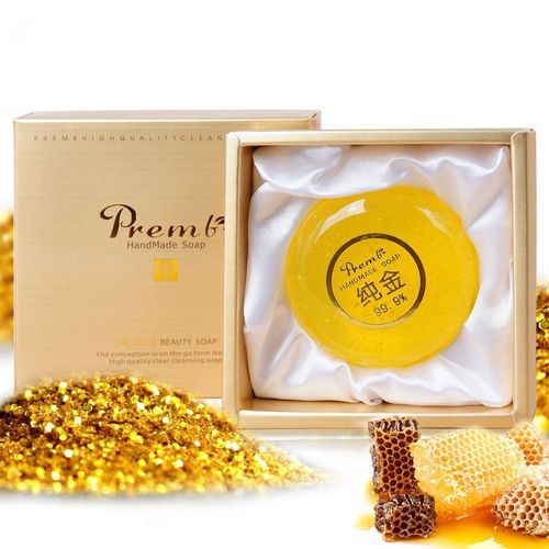 Savon À Feuilles D'or 24k, Soins Pour La Peau, Beauté, Nettoyant, Contrôle Du Sébum, Démaquillant, Raffermissant, Adoucissant, Blanchissant Pour La Peau 