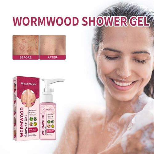 Gel Douche En Bois D'absinthe, 50g, Anti-Démangeaison, Antibactérien, Réduit Les Écailles Et Les Rougeurs, Adoucit La Peau Rugueuse, Soins Efficaces Pour La Peau 