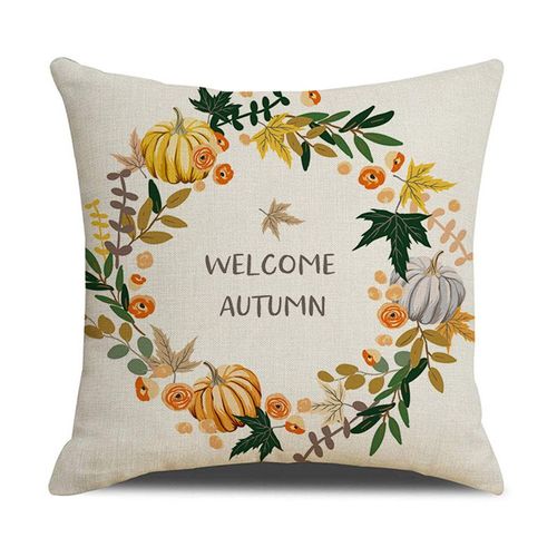 Housse De Coussin Pour Le Jour De Thanksgiving, Taie D'oreiller En Lin Doux Happy Fall, Décoration De Noël, Décoration De Maison