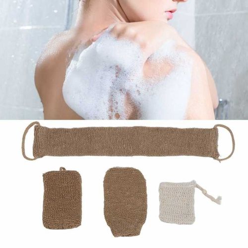 Kit De Gommage Pour Le Dos En Jute, Exfoliant, Surface Concave-Convexe, Emballage Cadeau 