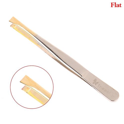 Pince À Épiler Les Sourcils En Acier Inoxydable, 1 Pièce, Épilateur Pour Le Visage, Pointe Plate/Inclinée 