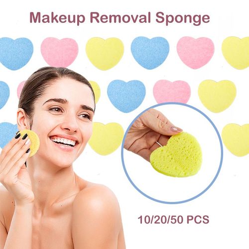 Éponge Nettoyante En Pâte De Coton En Forme De C¿Ur Pour Le Visage, Produit Cosmétique Doux 