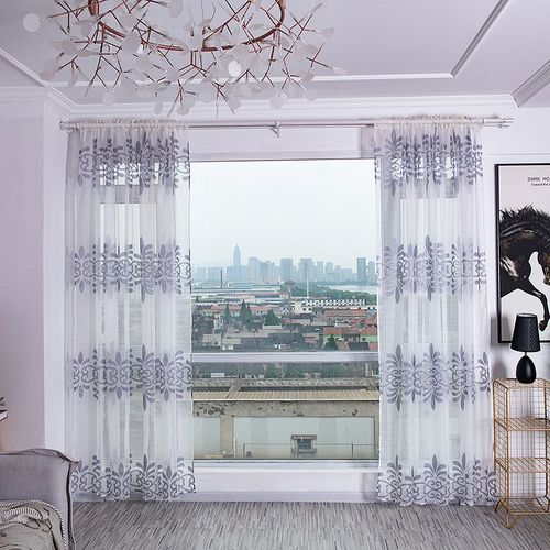Rideau À Fleurs De Style Moderne, 1 Pièce, En Tissu Polyester, Transparent, Pour Vêtements, Bar, Stores De Décoration Intérieure