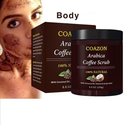 Crème De Gommage Pour Le Corps, Café, 250g, Sel De Mer Morte Pour Le Visage, Blanchissante, Hydratante, Traitement Anti-Cellulite, Acné 