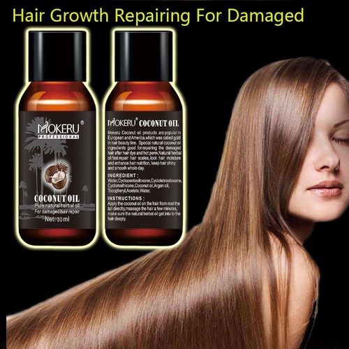 Huile De Noix De Coco Anti-Perte De Cheveux, Anti-Perte De Cheveux, Croissance Dense Des Cheveux, Essence De Soin Capillaire Ferme, Sans Lavage 