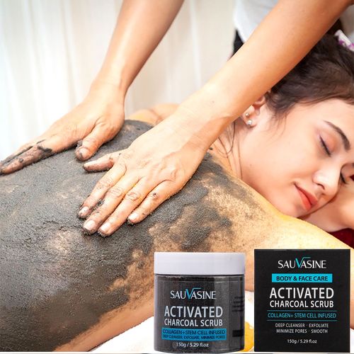 Gommage Au Charbon Actif Pour Le Corps, Exfoliant Pour Peaux Mortes, Hydratant, Nettoyage En Profondeur, 150g 