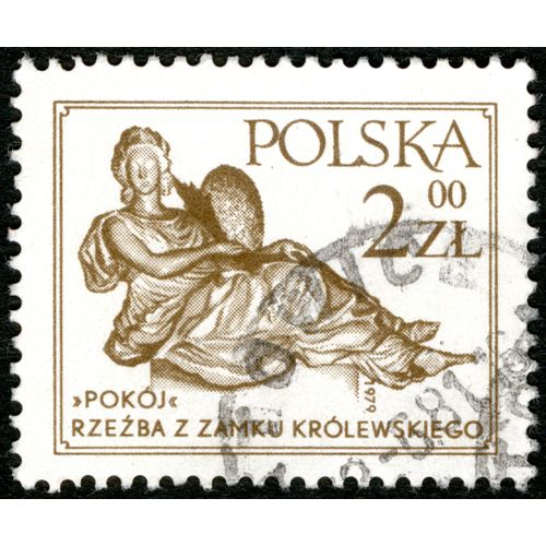 Timbre Oblitéré Polska, Pokoj, Rzezba Z Zamku Krolewskiego, 1979, 2.00 Zl