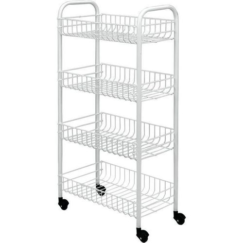 Metaltex Chariot de cuisine avec 4 paniers Pisa Blanc