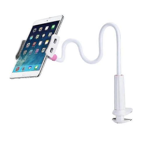 Cell Phone Holder Universal Flexible Long Arms Mobile Phone Bracket For Desktop And Bed Mobile Stand(White And Pink)