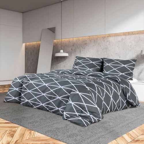 Vidaxl Ensemble De Housse De Couette Gris 260x240 Cm Coton