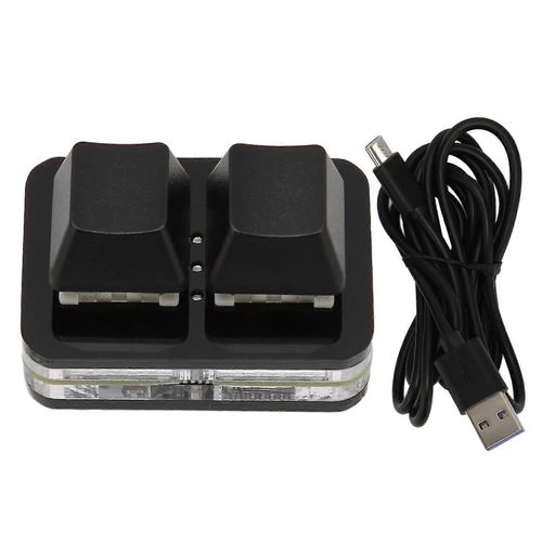 USB 2 Key Mini Keypad Custom RGB LED Backlight Macro Programming Keyboard for Windows for OS X for Linux Black