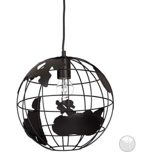 Lampe Murale Lampadaire Décoration Design À Suspension Abat-Jour Boule Globe Noir Helloshop26 13_0001352